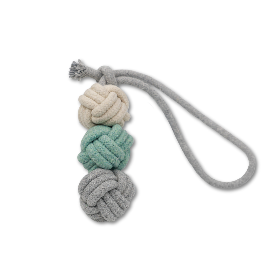 Mint Ice Cream Rope Balls Puppy Tug Toy-0